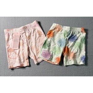 Dot Dot Smile Girls Biker Shorts Bundle Size 3/4 Floral Pink Set of 2 NWT